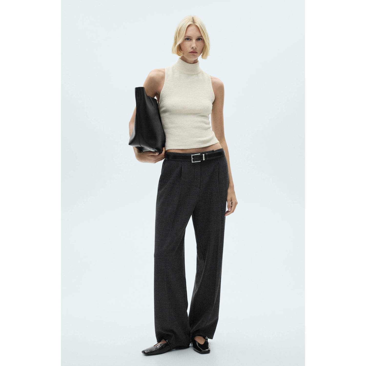 Mango top met col ecru