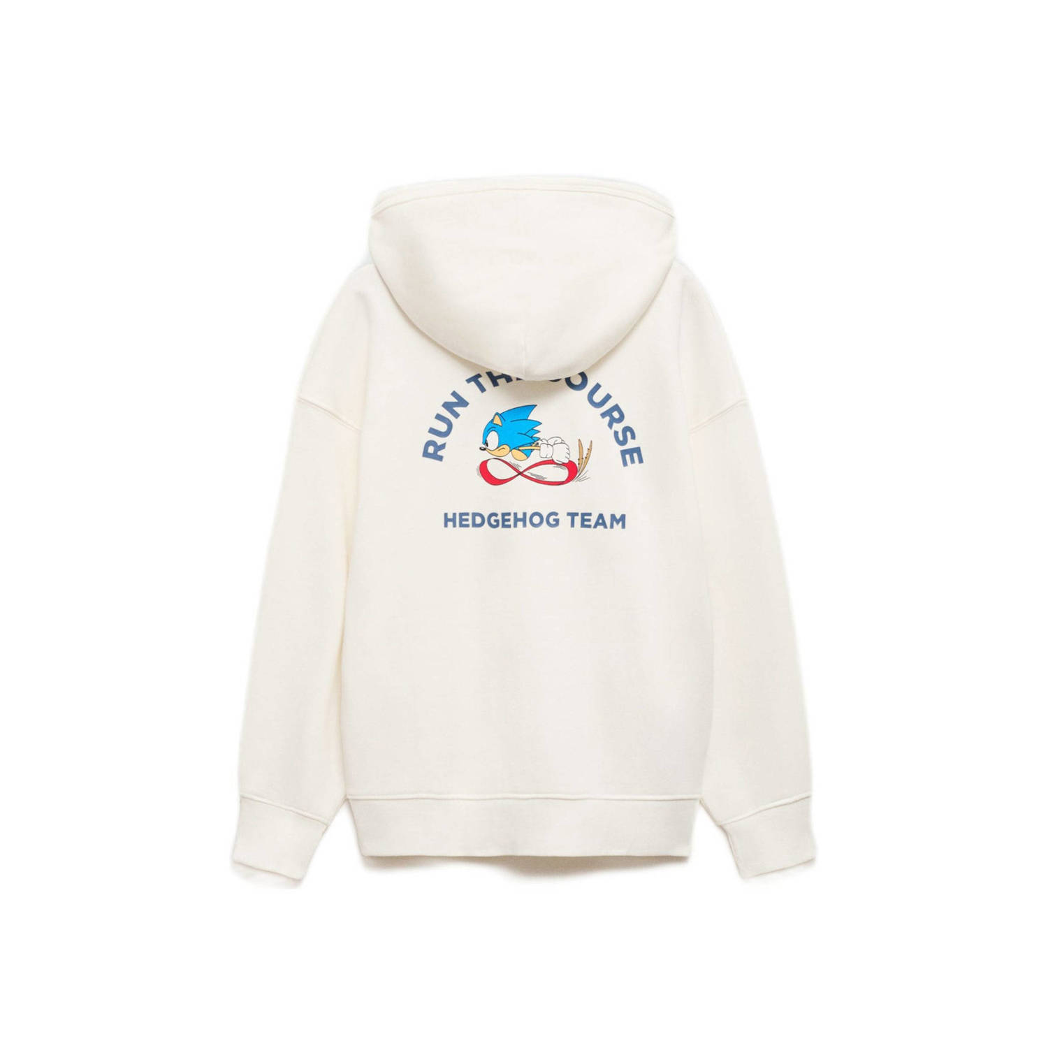 Mango Kids Sonic hoodie met backprint naturel wit