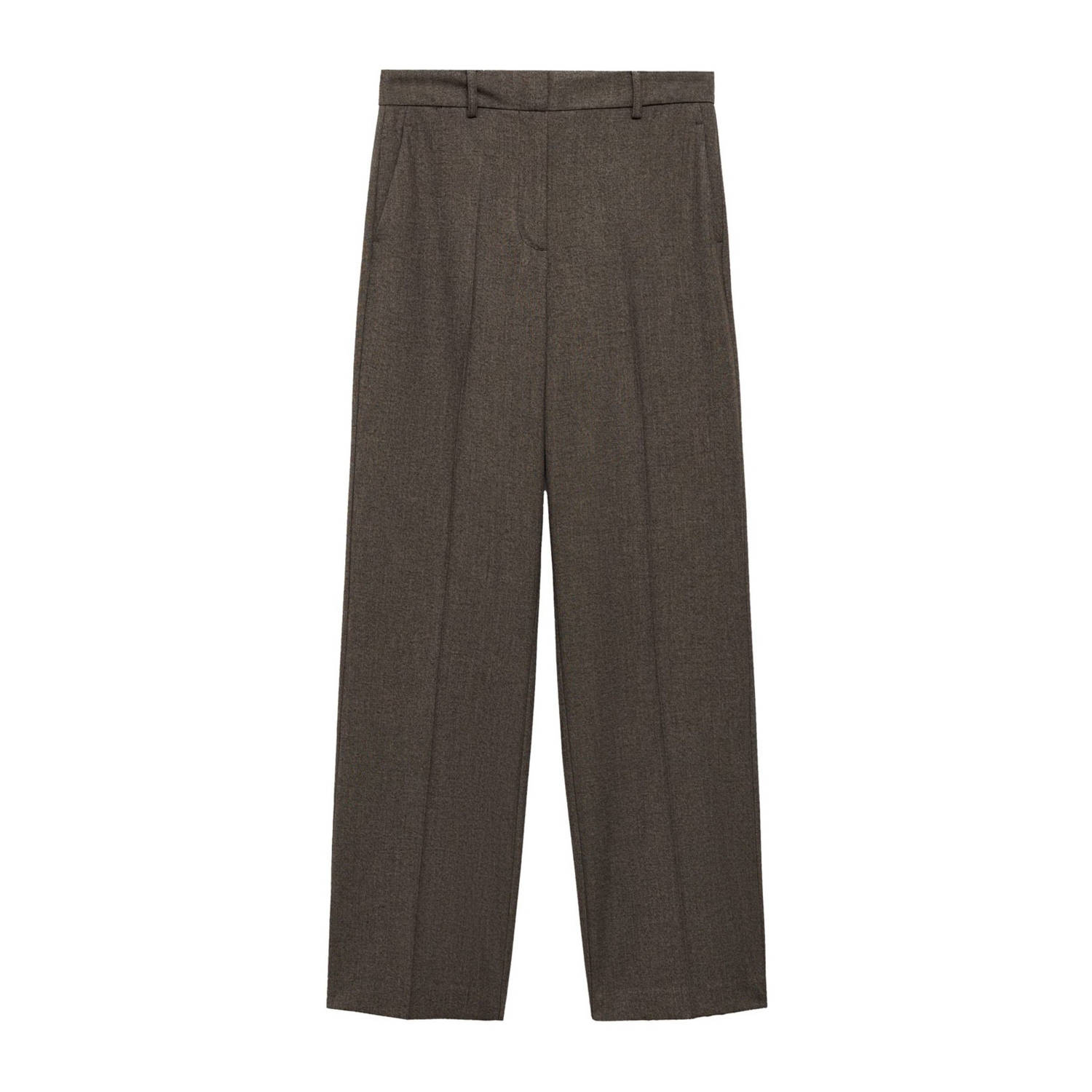 Mango straight fit pantalon bruin
