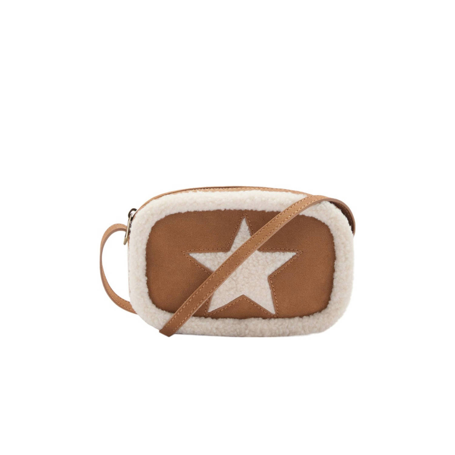 Mango Kids schoudertas met teddy bruin ecru