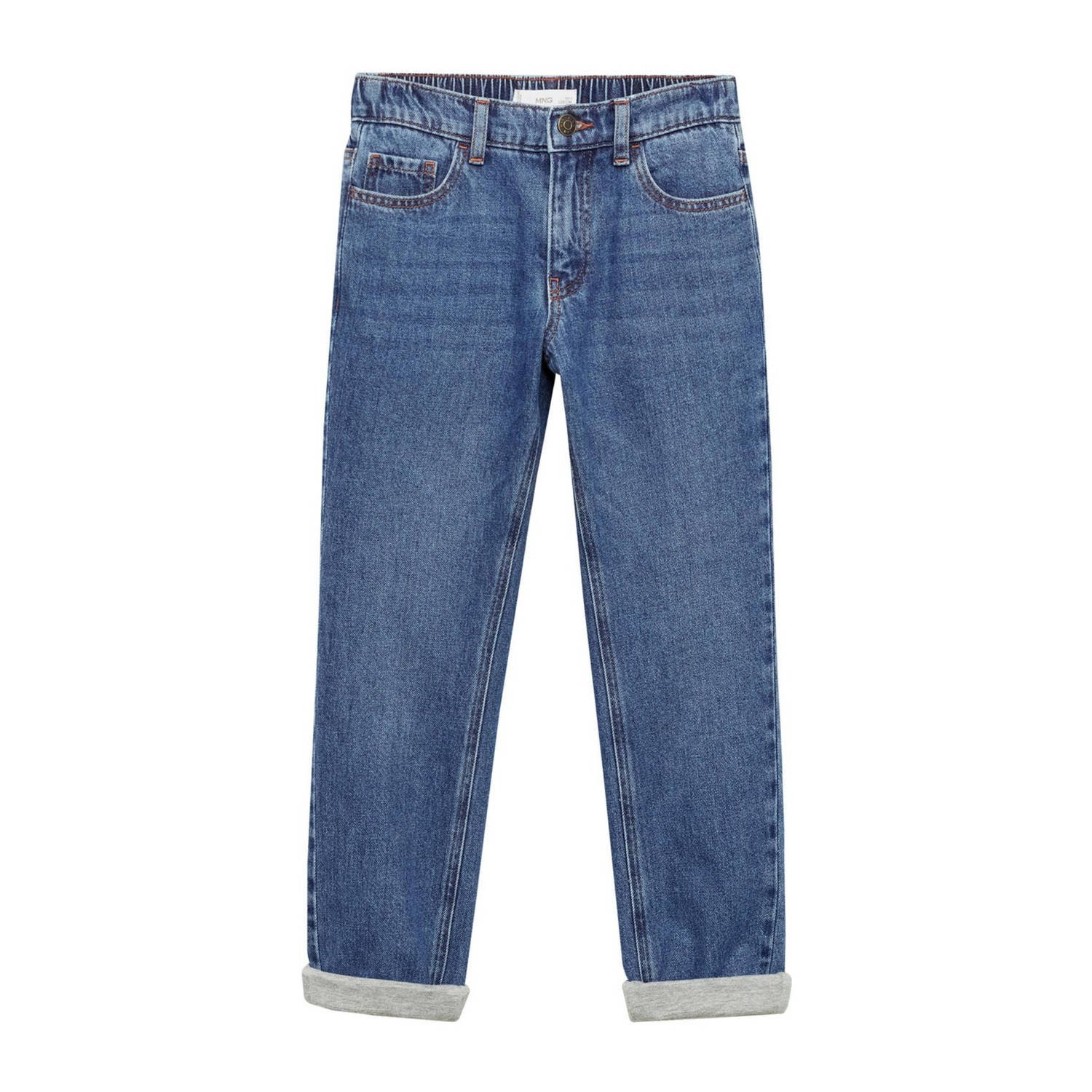 Mango Kids straight leg jeans middenblauw