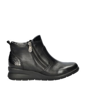 comfort gevoerde leren enkelboots zwart
