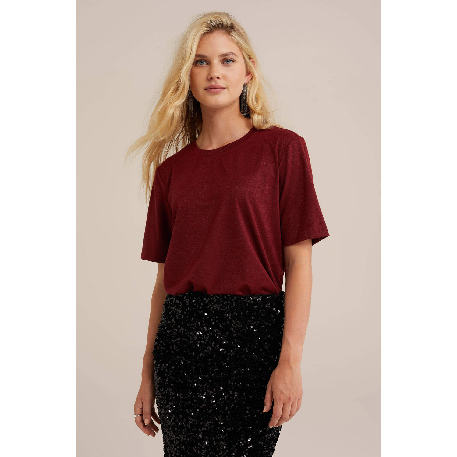WE Fashion top donkerrood