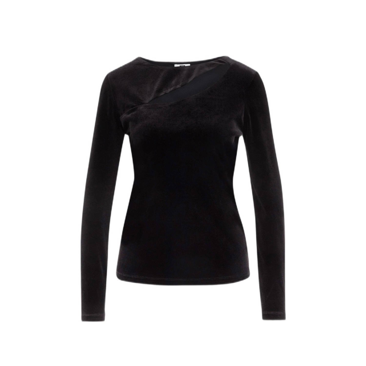 WE Fashion velours top zwart