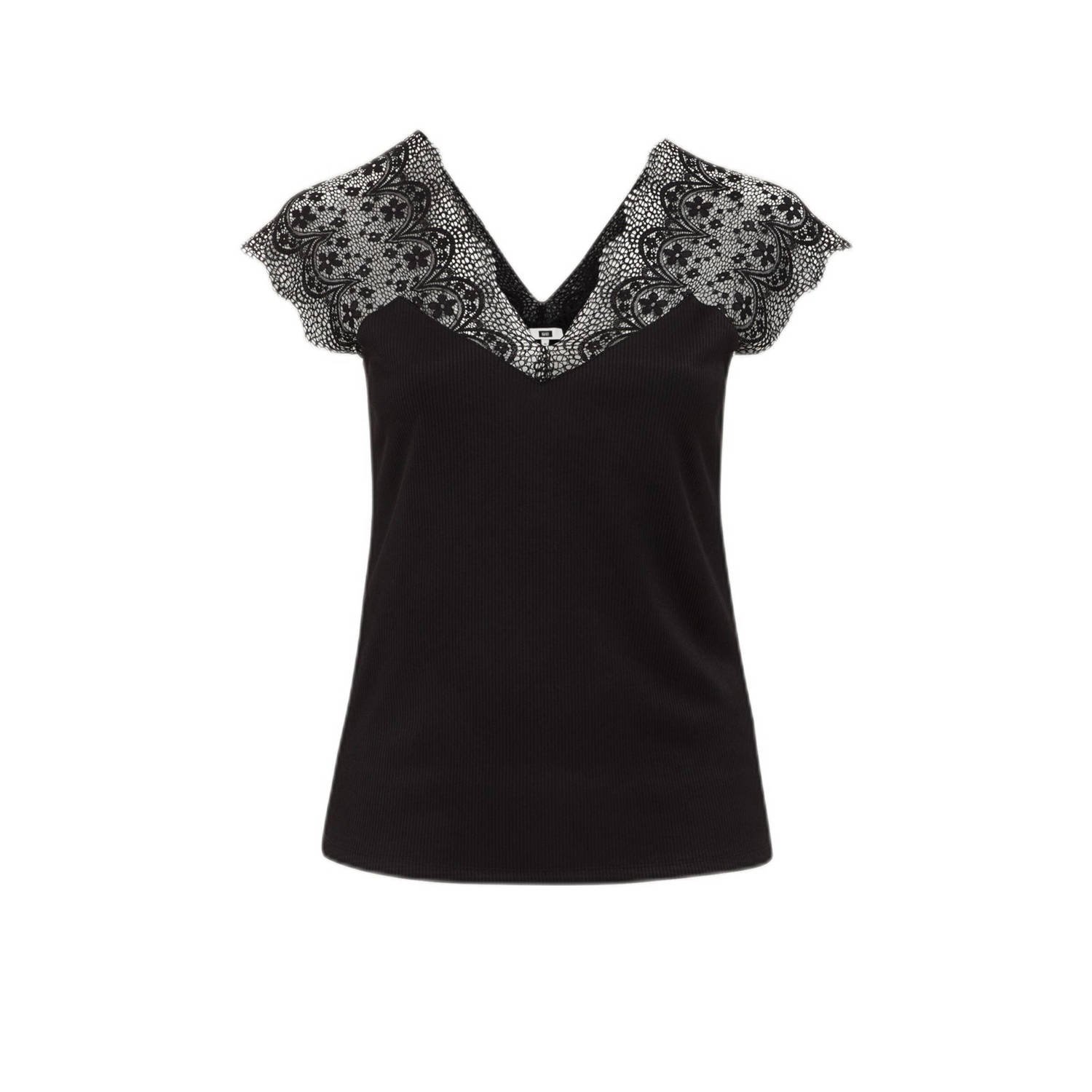 WE Fashion Curve top zwart