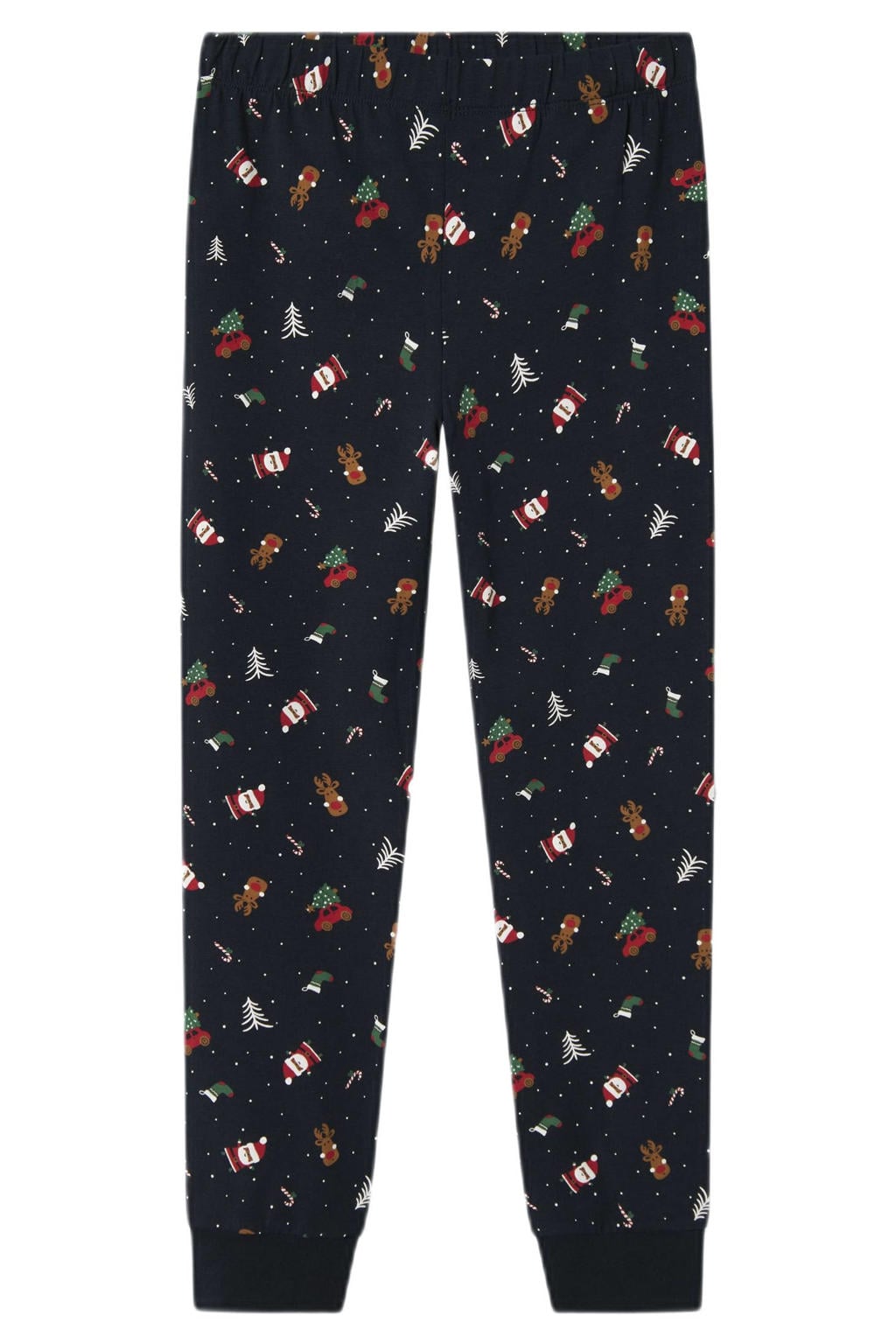NAME IT KIDS kerstpyjama NKNVISMAS met all over print donkerblauw