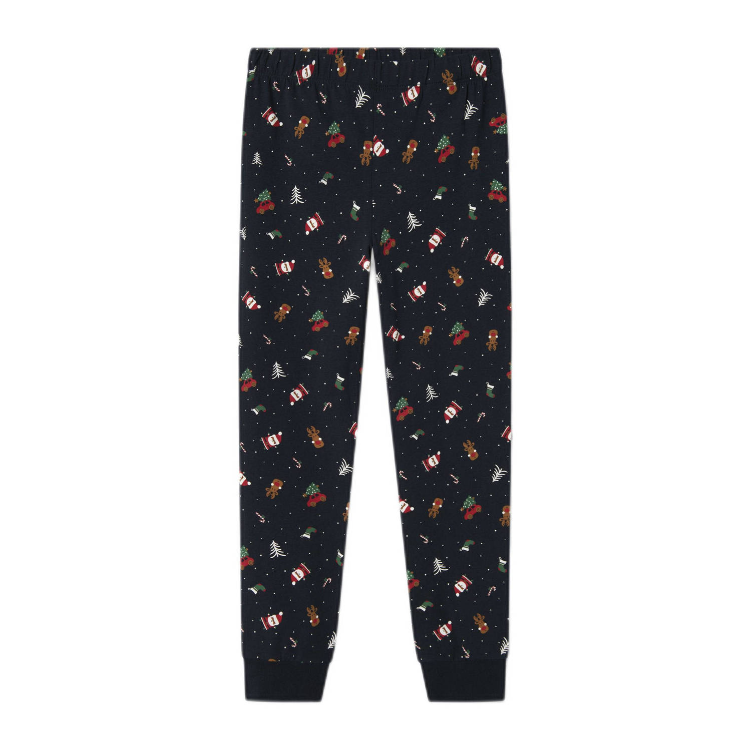 NAME IT KIDS kerstpyjama NKNVISMAS met all over print donkerblauw