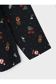 thumbnail: NAME IT KIDS   kerstpyjama NKNVISMAS met all over print donkerblauw