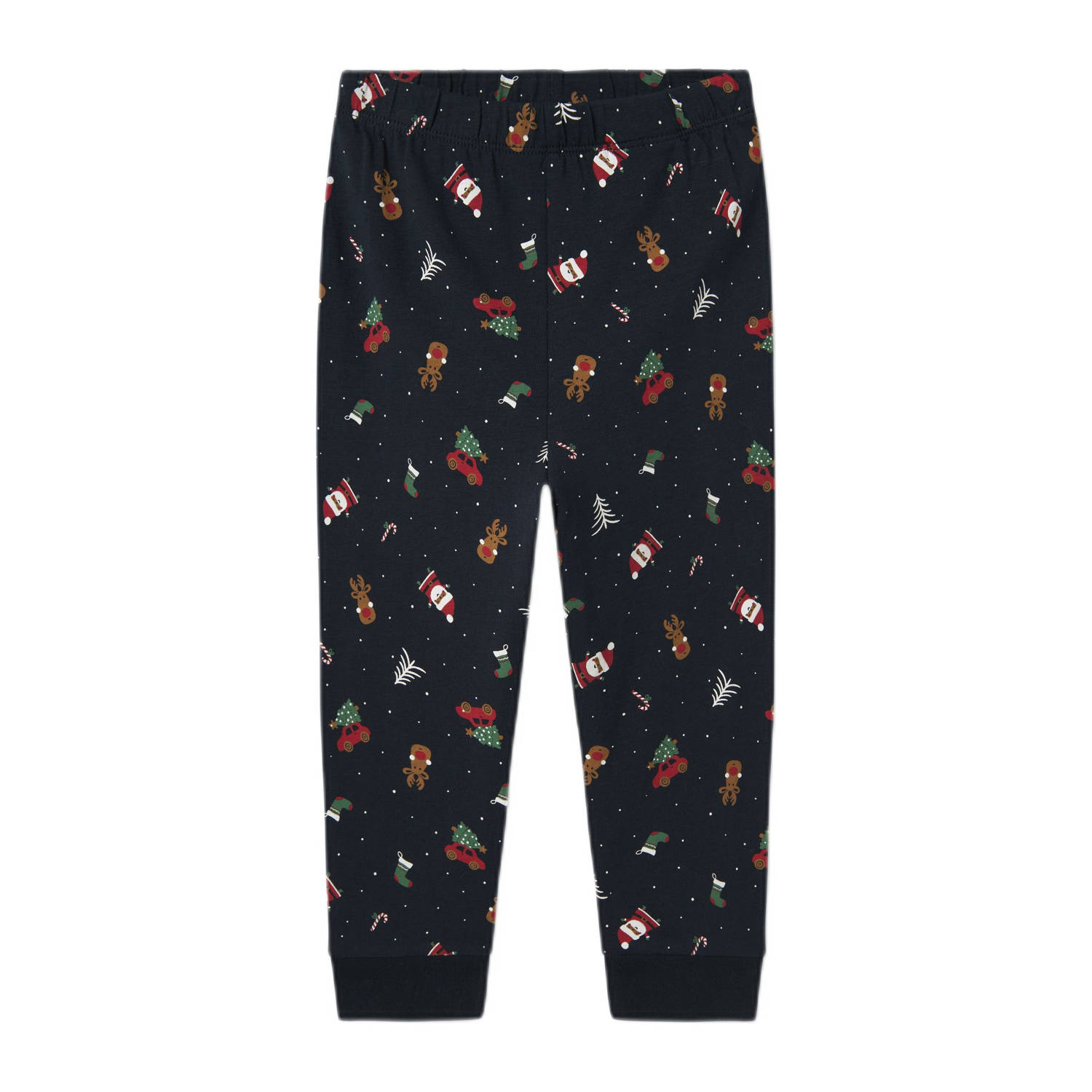 NAME IT MINI kerstpyjama NMNVISMAS met all over print donkerblauw