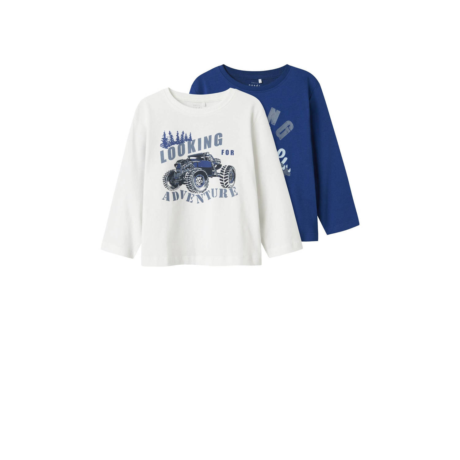 NAME IT MINI longsleeve NMMVICTOR set van 2 donkerblauw wit