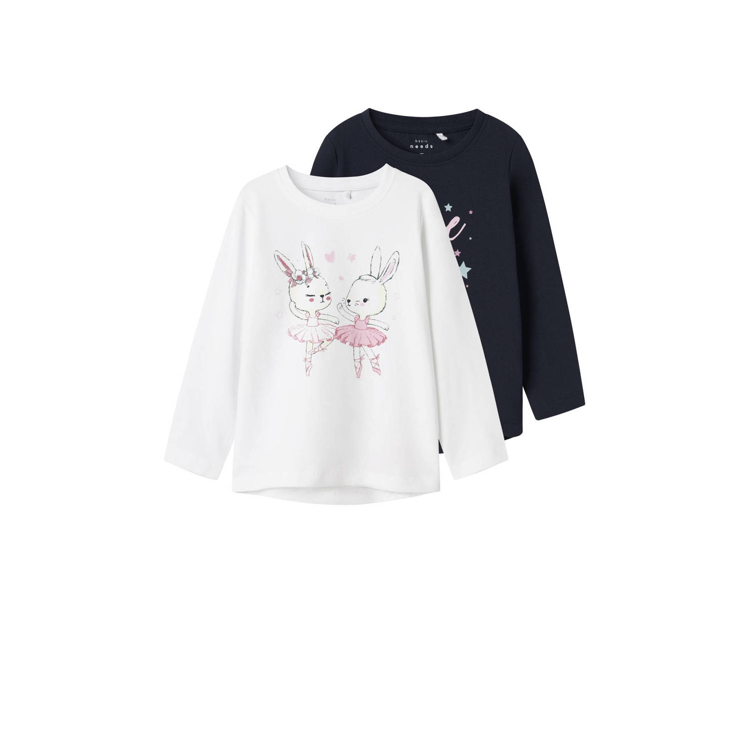 Name It Shirt met lange mouwen NMFVIX 2P LS TOP (2-delig Set van 2)