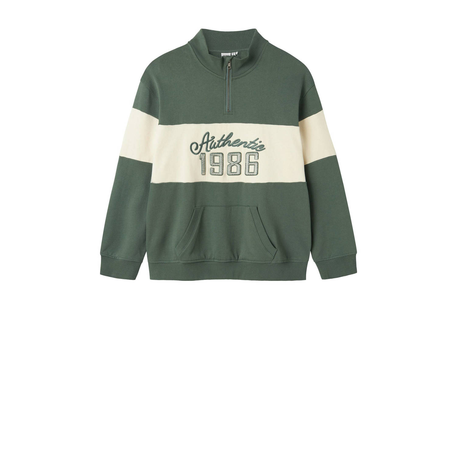 NAME IT KIDS sweater NKMRETA groen ecru