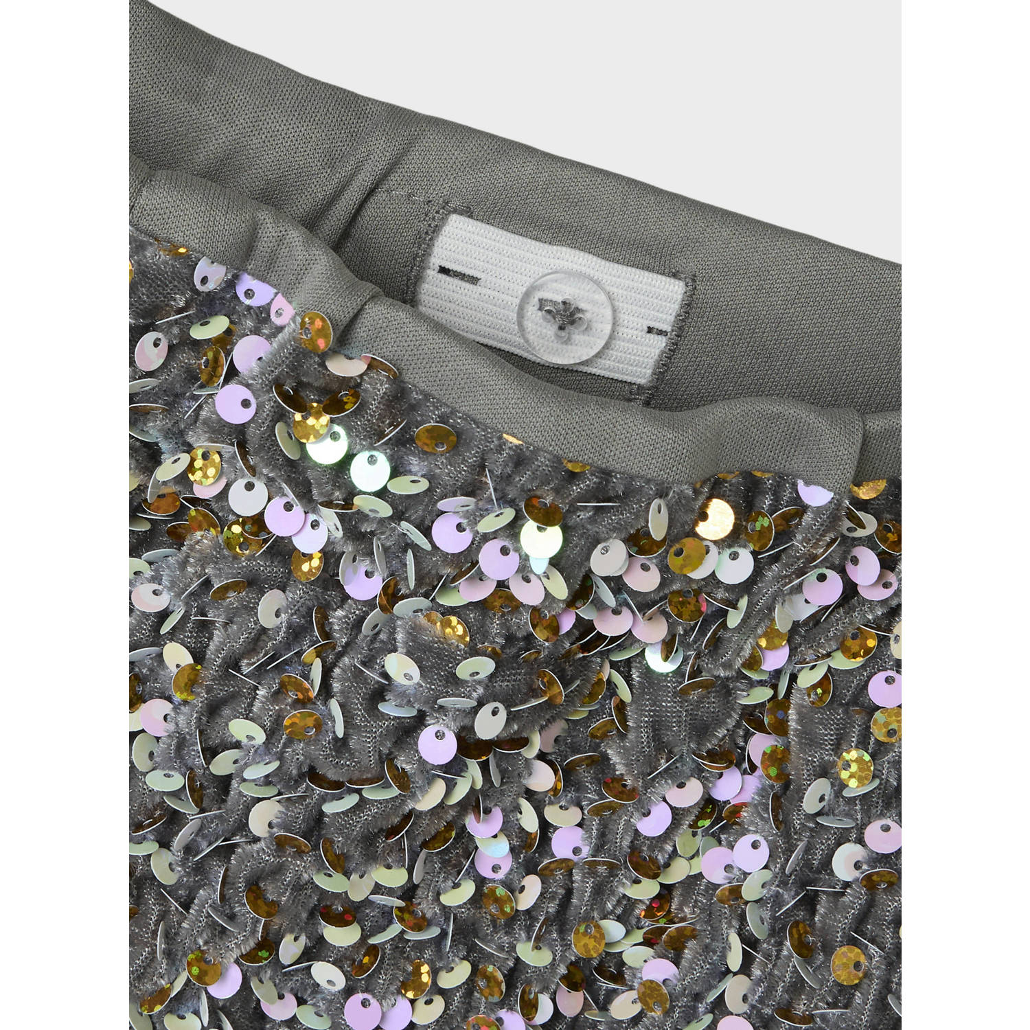 NAME IT KIDS gemêleerde wide leg broek NKFRUNICA grijs lila