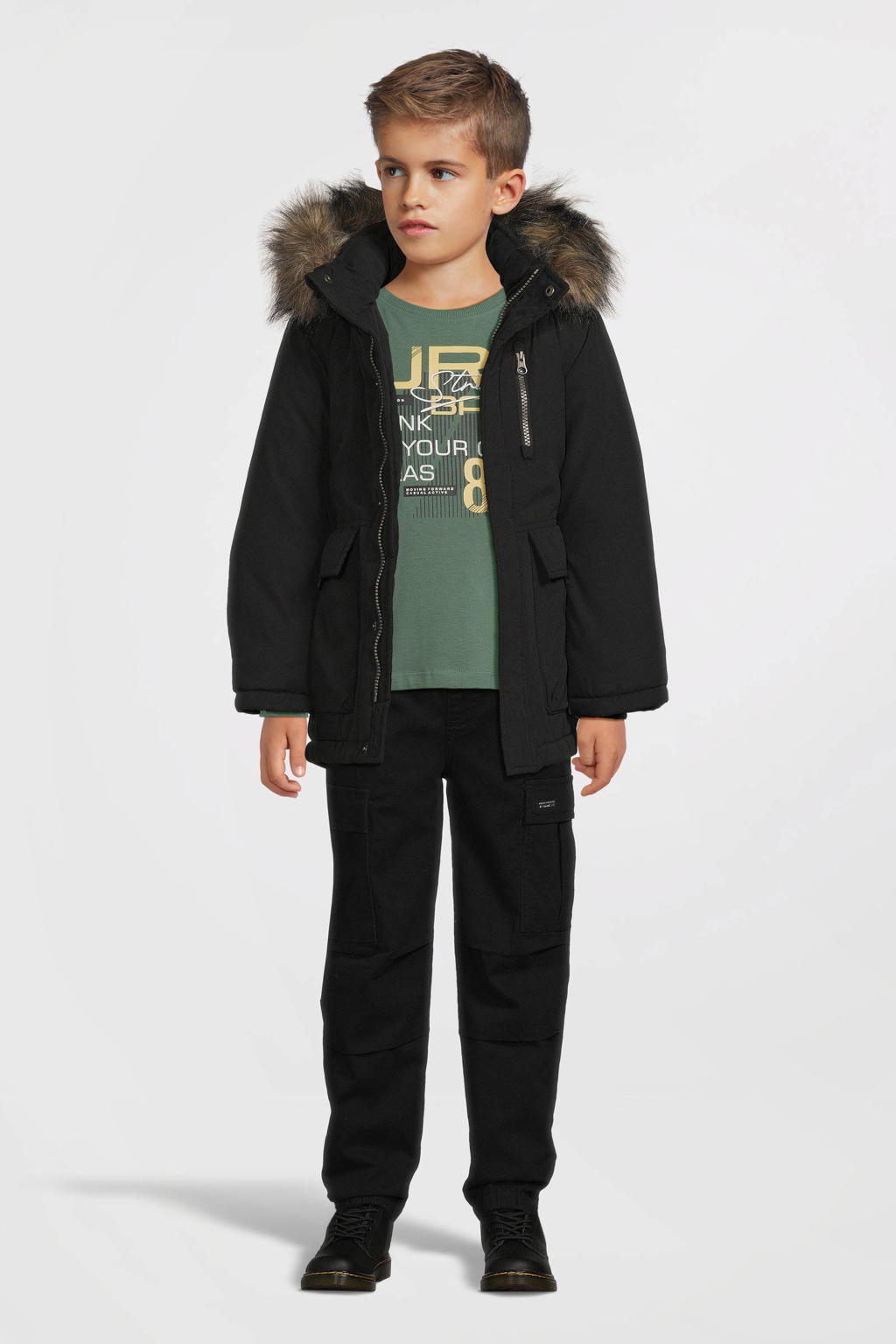 NAME IT KIDS longsleeve NKMVUX met printopdruk groen