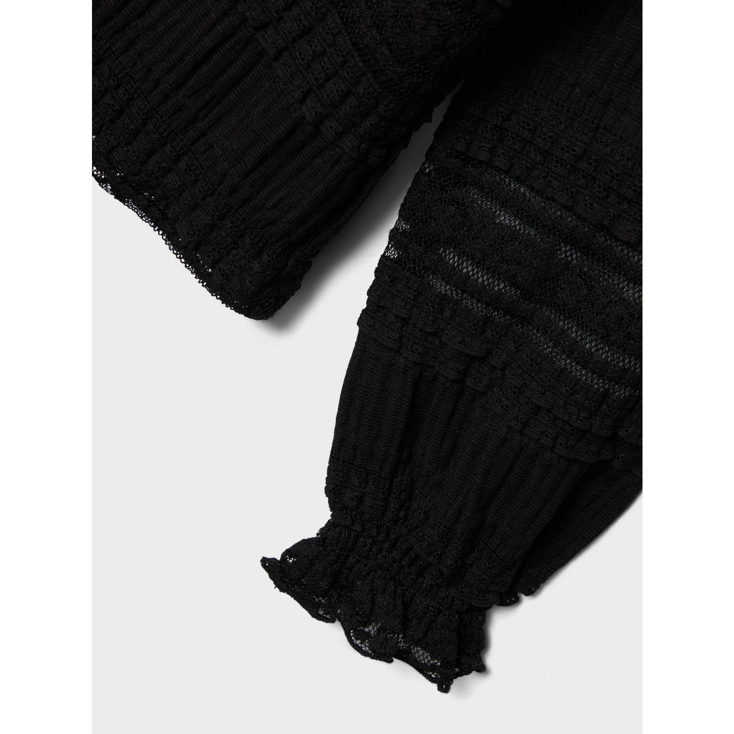 NAME IT KIDS semi-transparante top NKFRILKA zwart