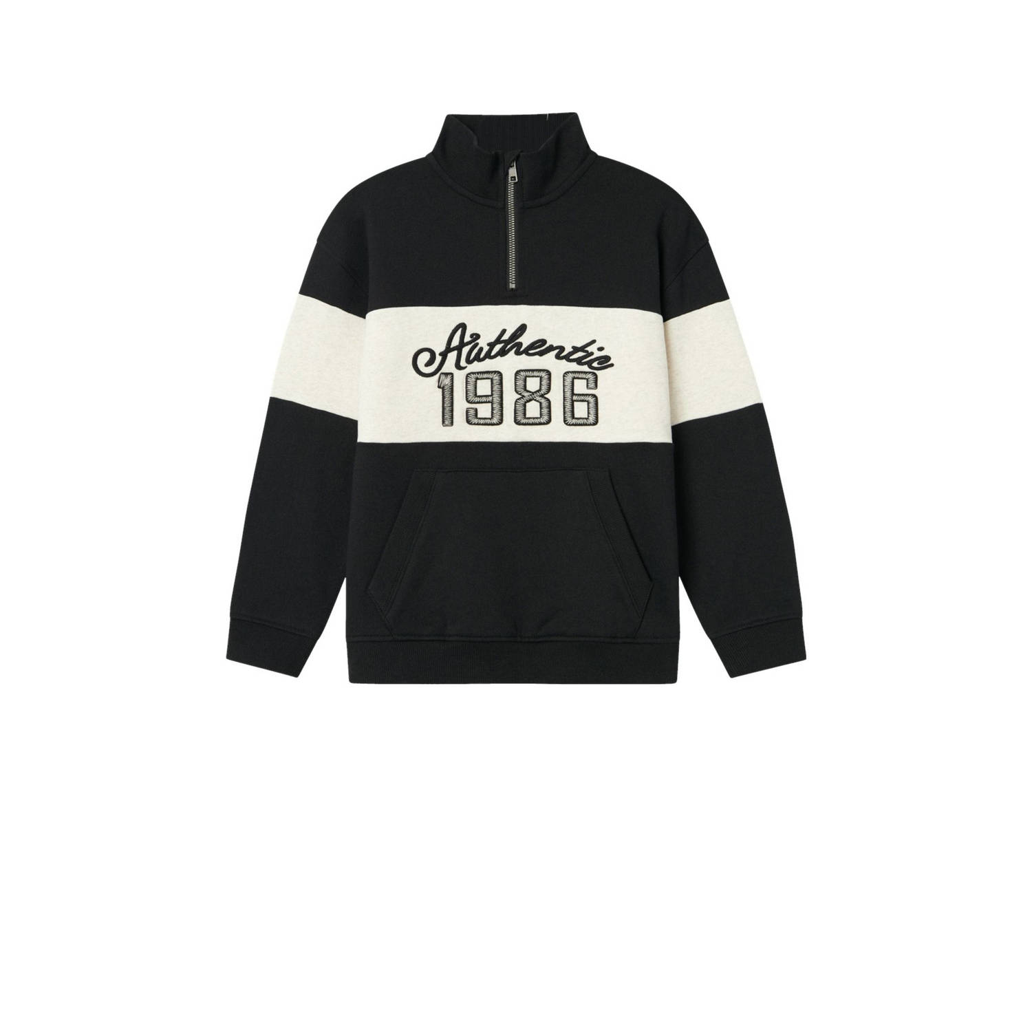 NAME IT KIDS sweater NKMRETA zwart wit