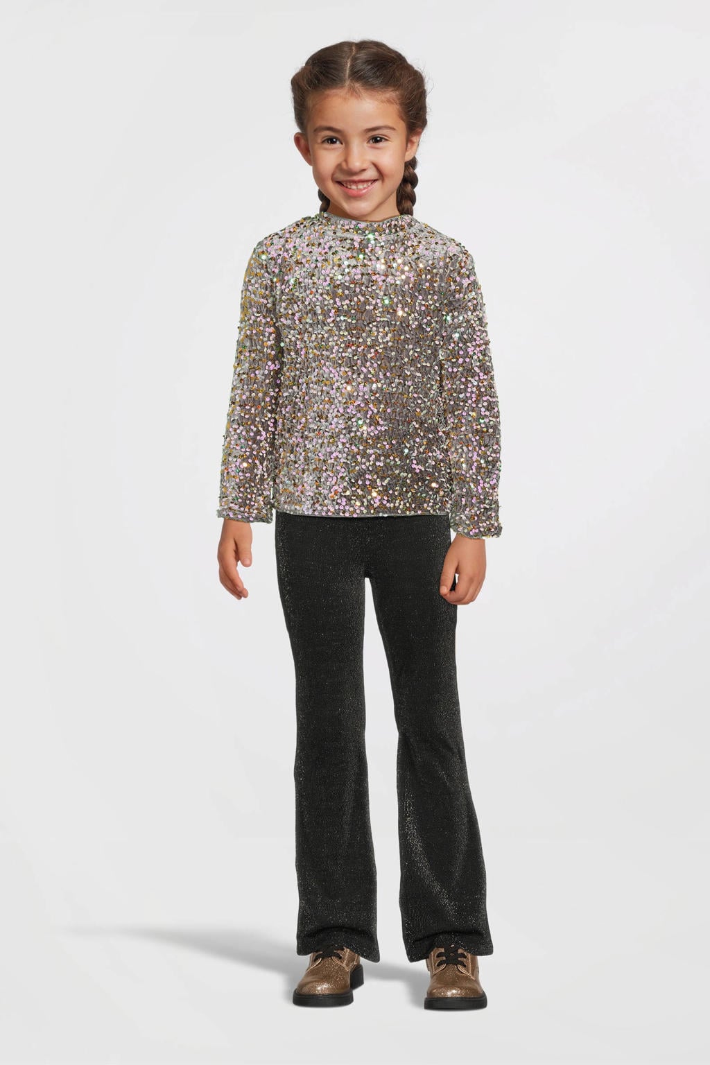NAME IT KIDS bootcut broek NKFROISIN zwart
