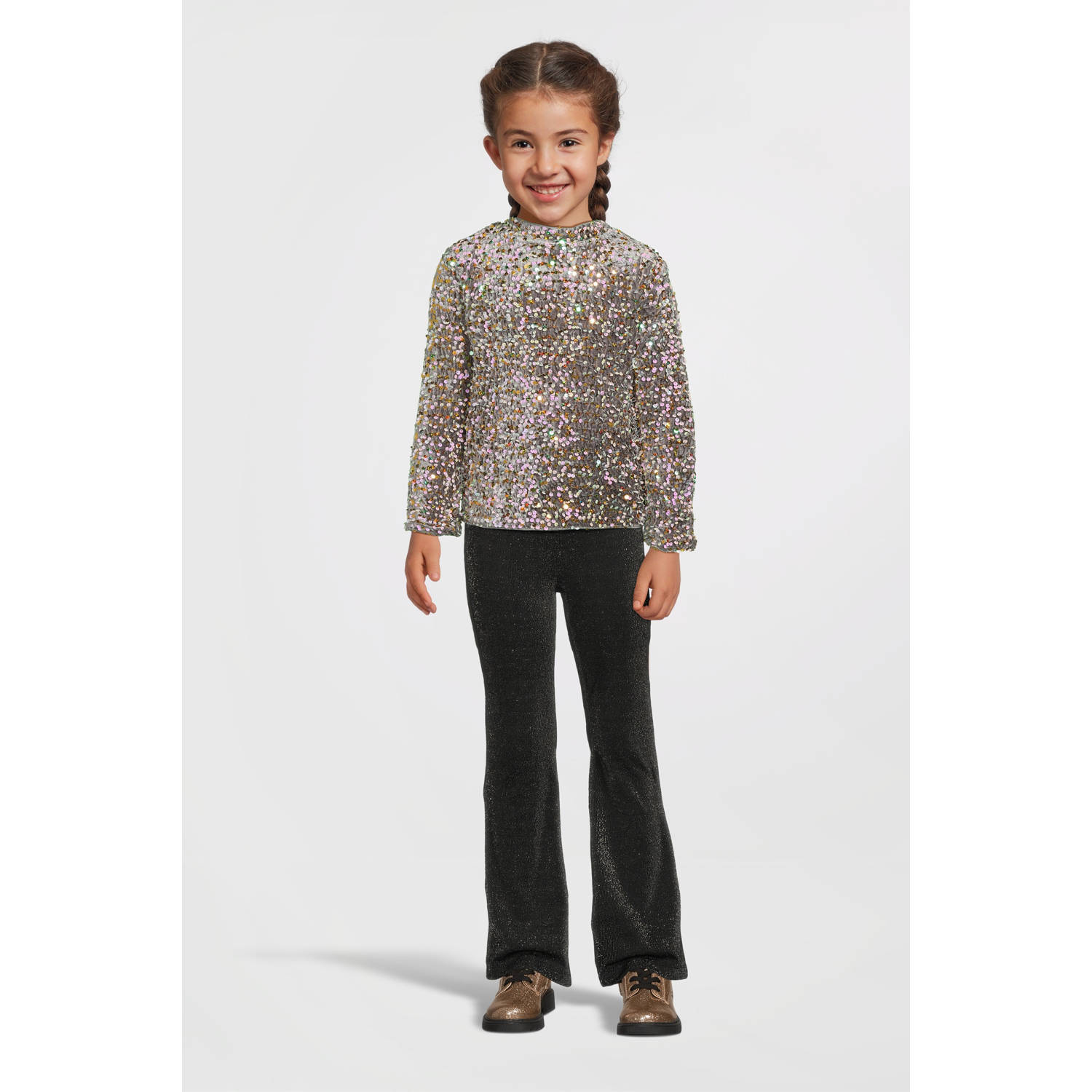 NAME IT KIDS bootcut broek NKFROISIN zwart