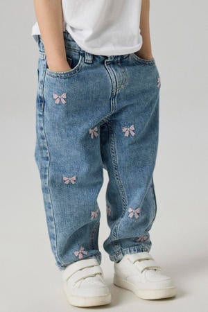 loose fit jeans NMFBELLA met strikjes Medium blue denim