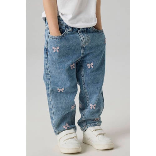 NAME IT MINI loose fit jeans NMFBELLA met strikjes Medium blue denim afbeelding