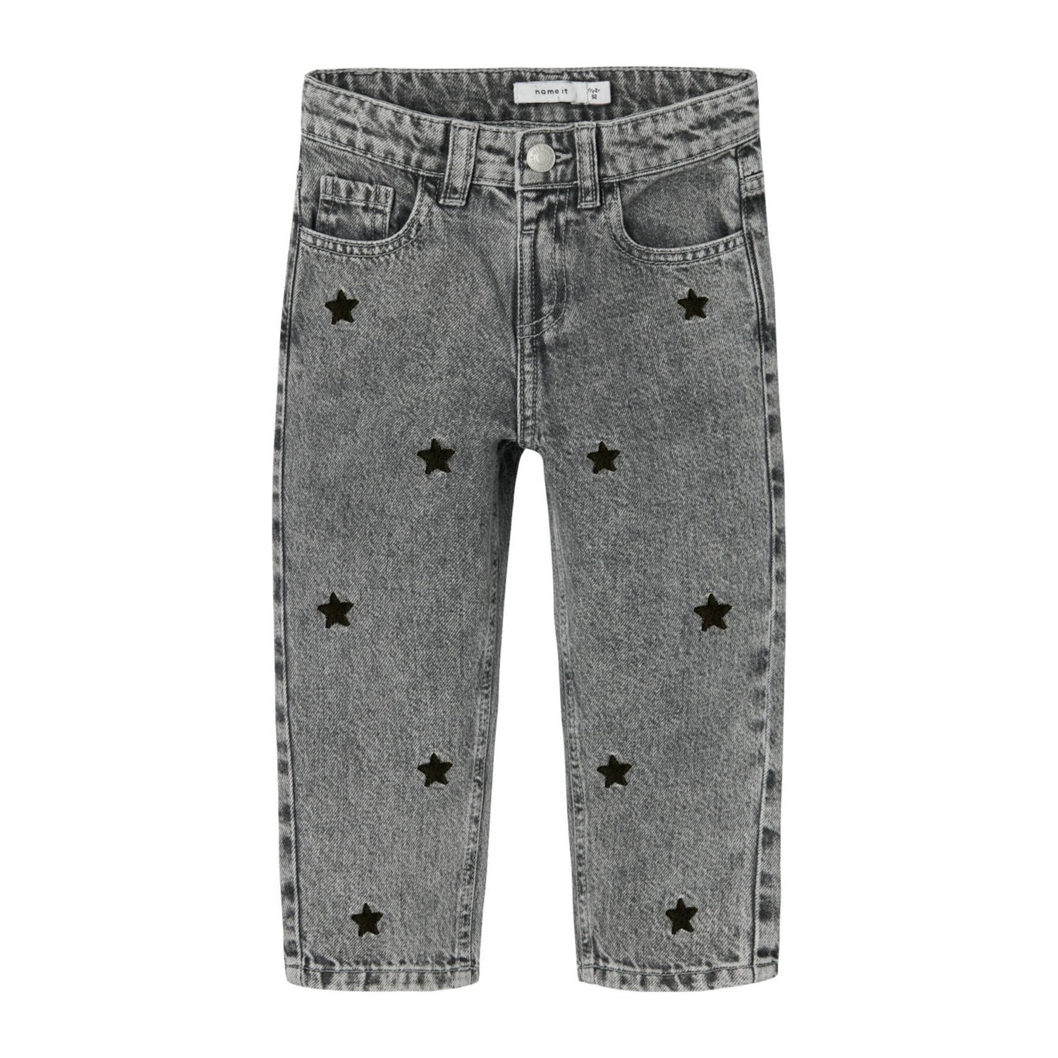 NAME IT MINI loose fit jeans NMFBELLA met sterren Medium grey denim