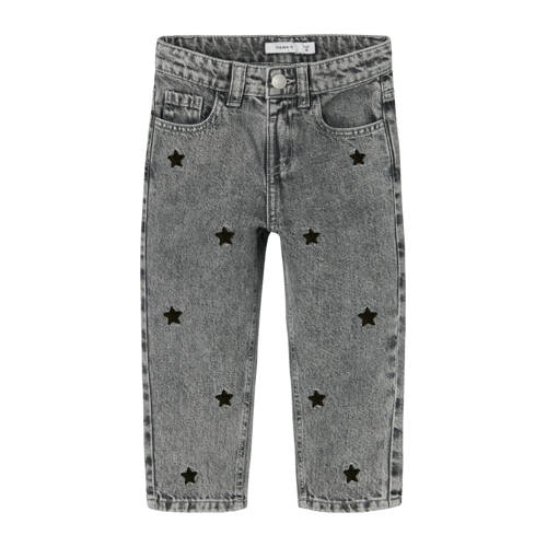 NAME IT MINI loose fit jeans NMFBELLA met sterren Medium grey denim afbeelding