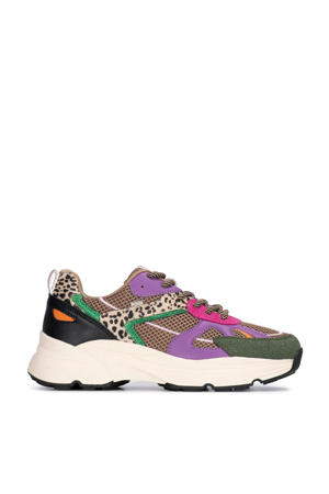 chunky sneakers groen/lila