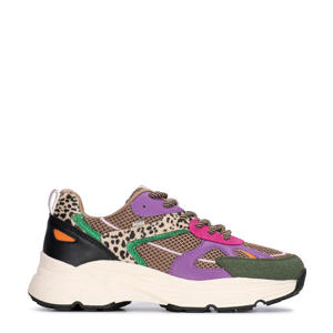 chunky sneakers groen/lila