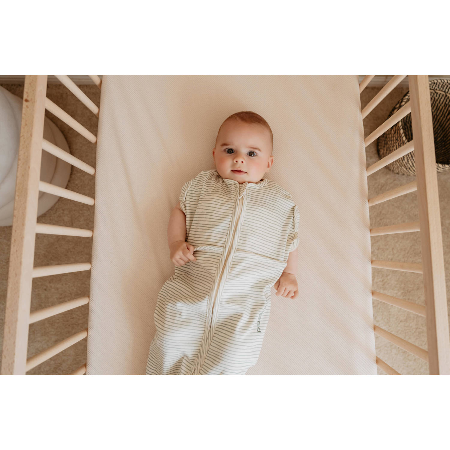 Puckababy The Original Mini inbakerslaapzak Green Stripes 3-6 mnd