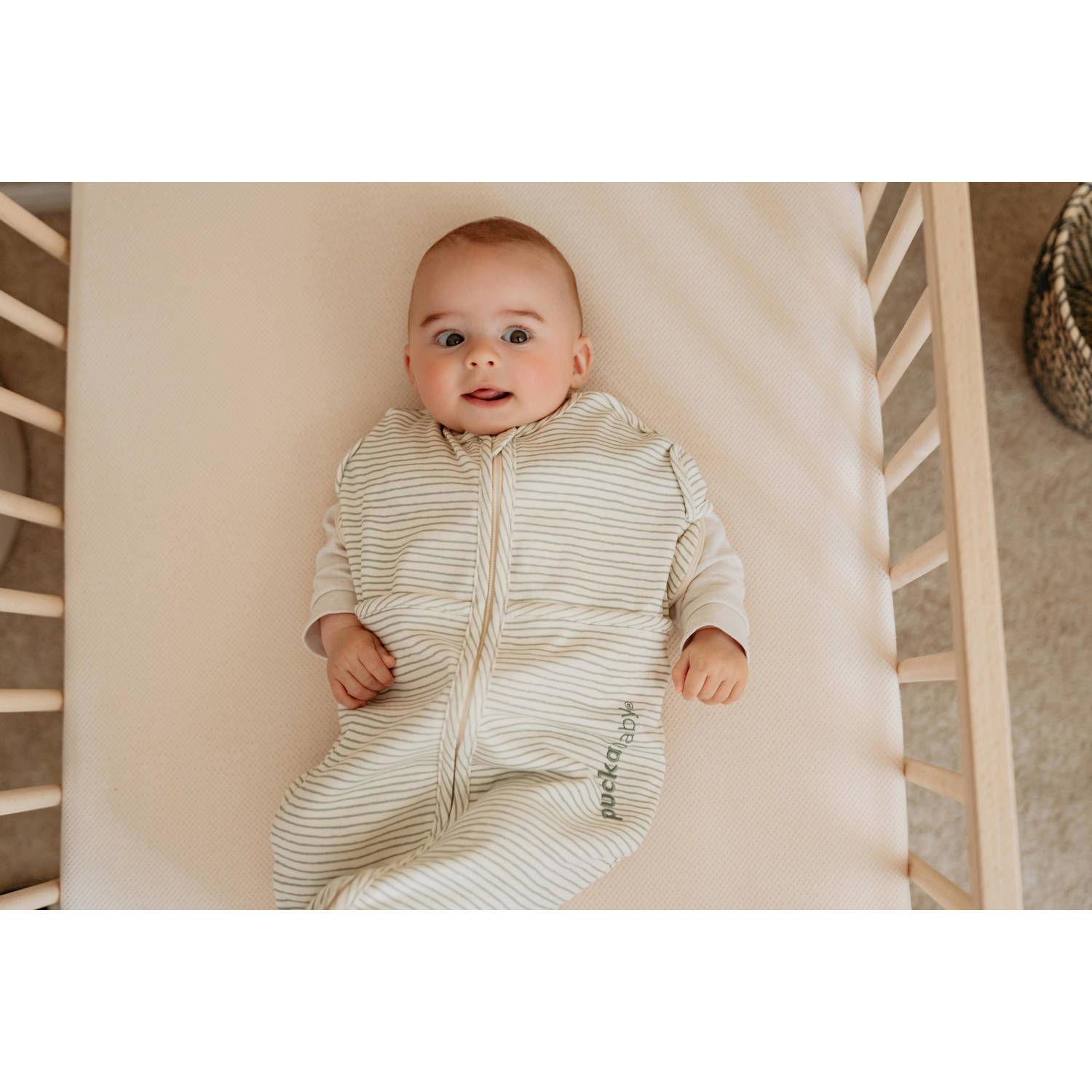 Puckababy The Original Mini inbakerslaapzak Green Stripes 3-6 mnd