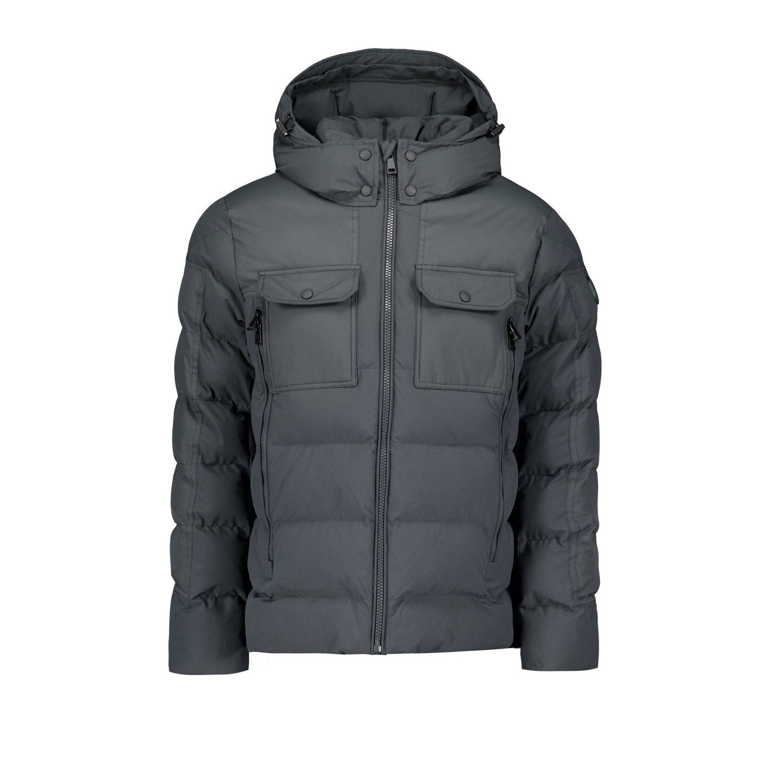 Airforce gewatteerde winterjas Ben grijs