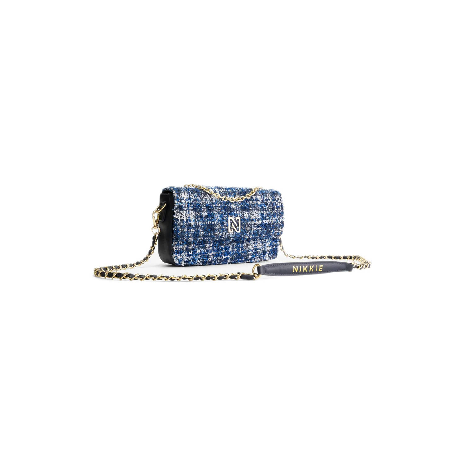 NIKKIE crossbody tas Berkley Tweed blauw