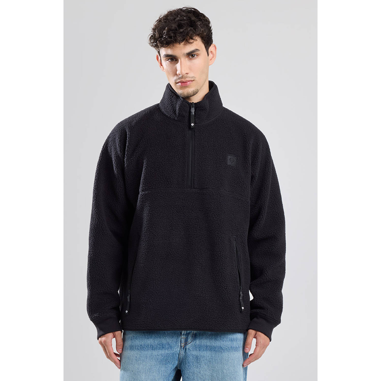 America Today fleece trui zwart