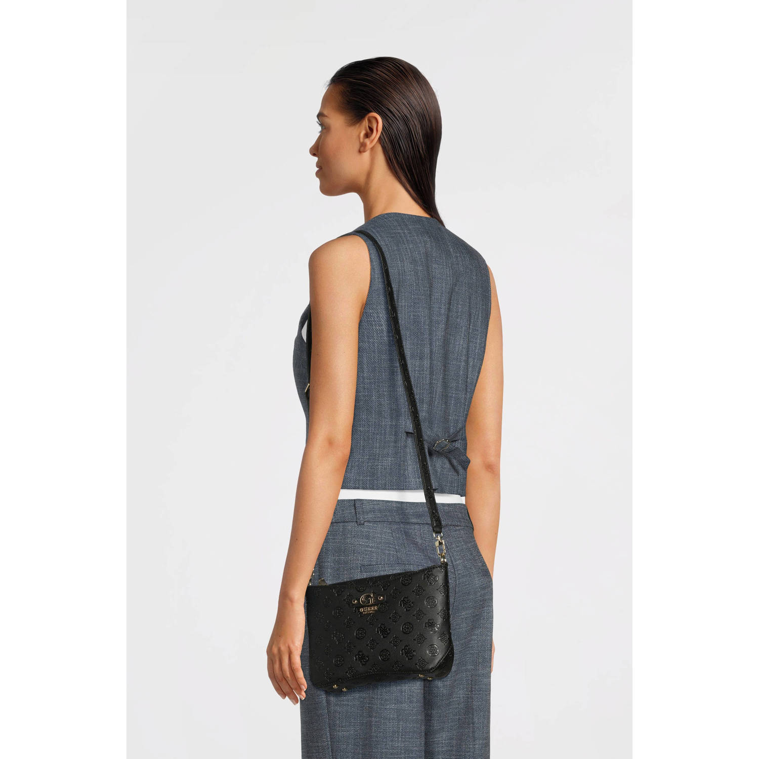 GUESS crossbody tas Gerty zwart