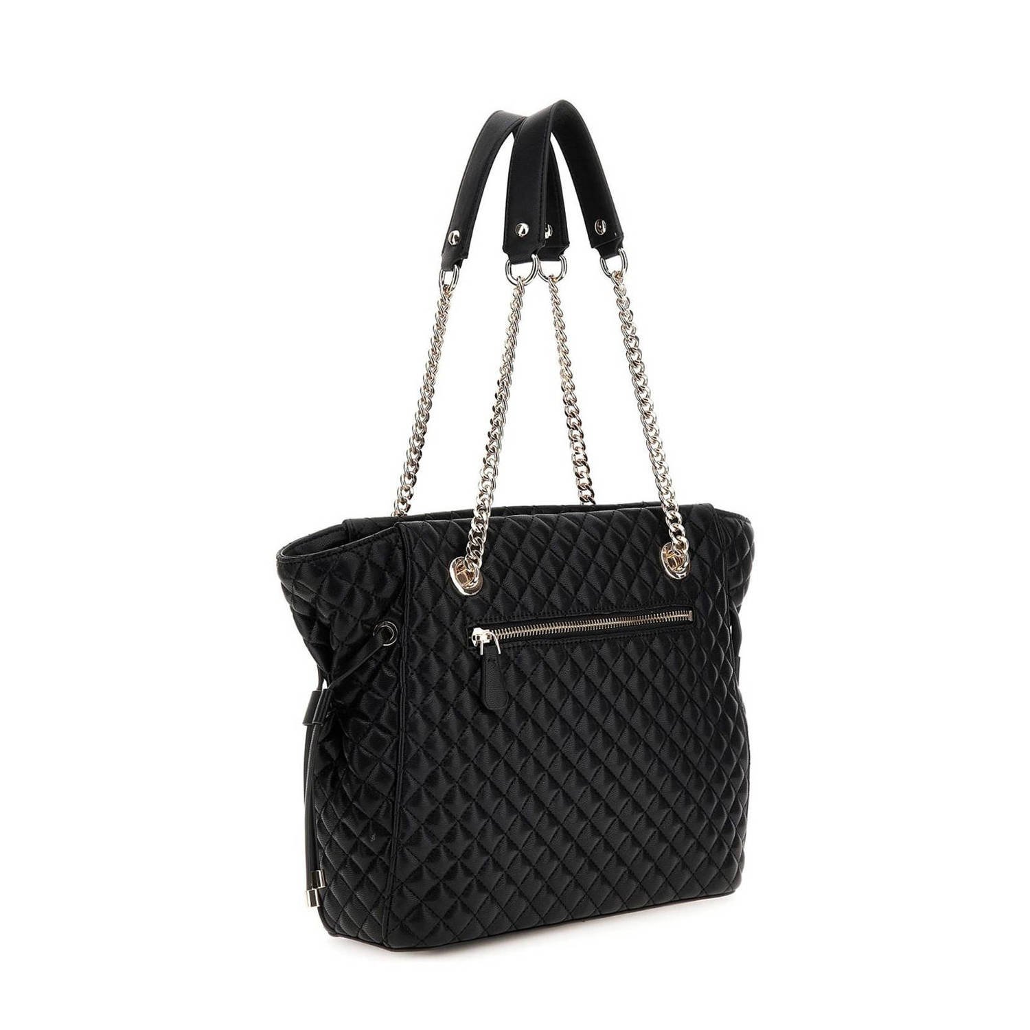 GUESS doorgestikte shopper Rianee zwart