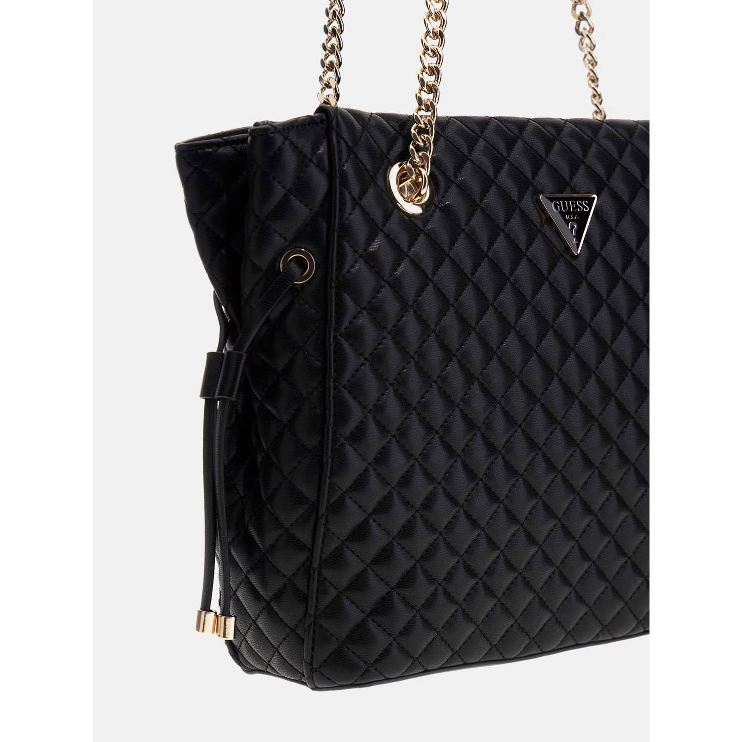 GUESS doorgestikte shopper Rianee zwart