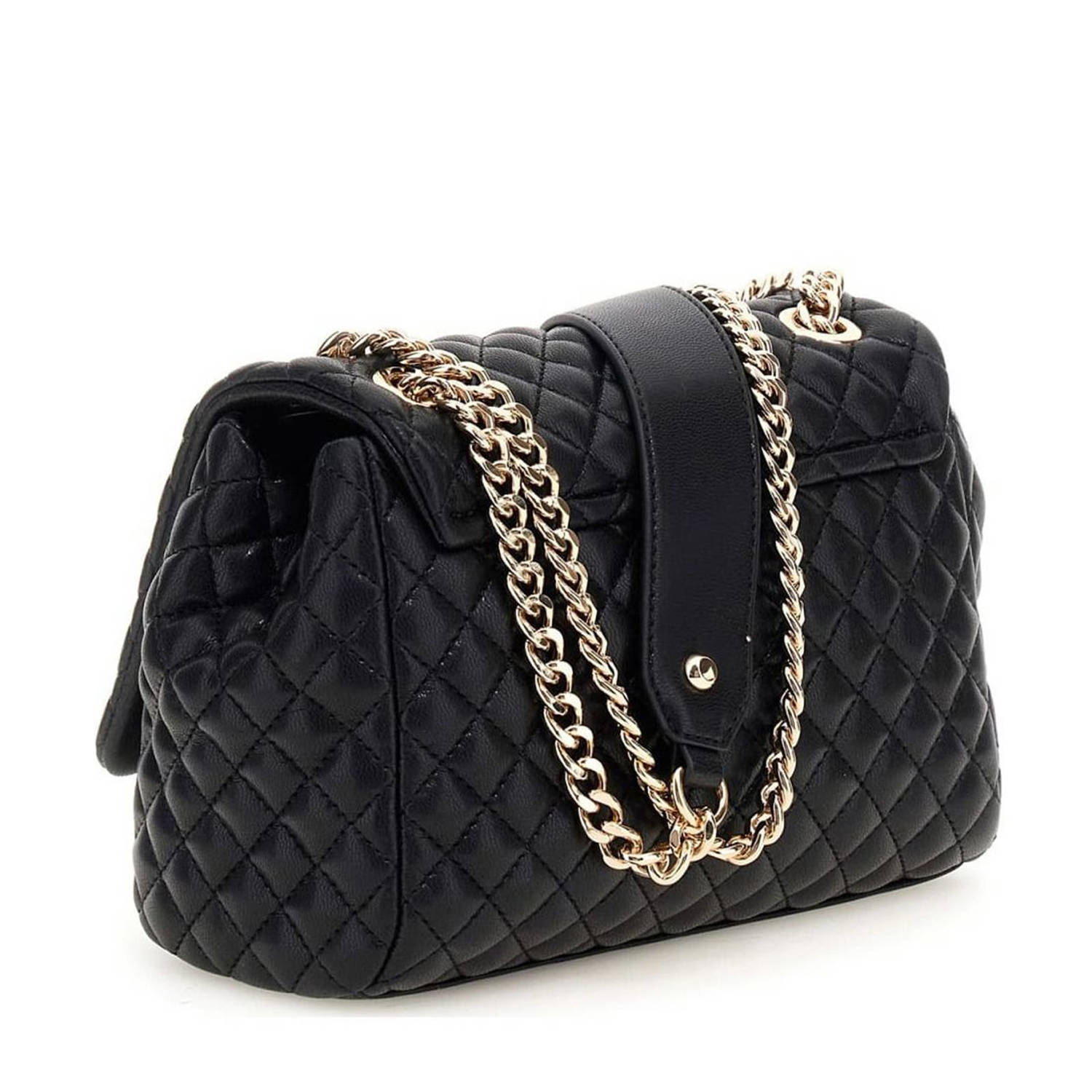 GUESS doorgestikte crossbody tas Rianee zwart