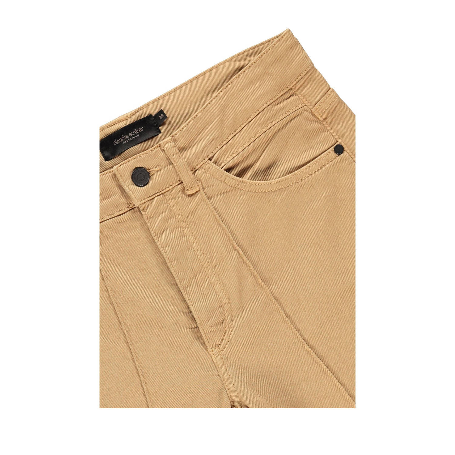 Claudia Sträter high waist flared broek camel