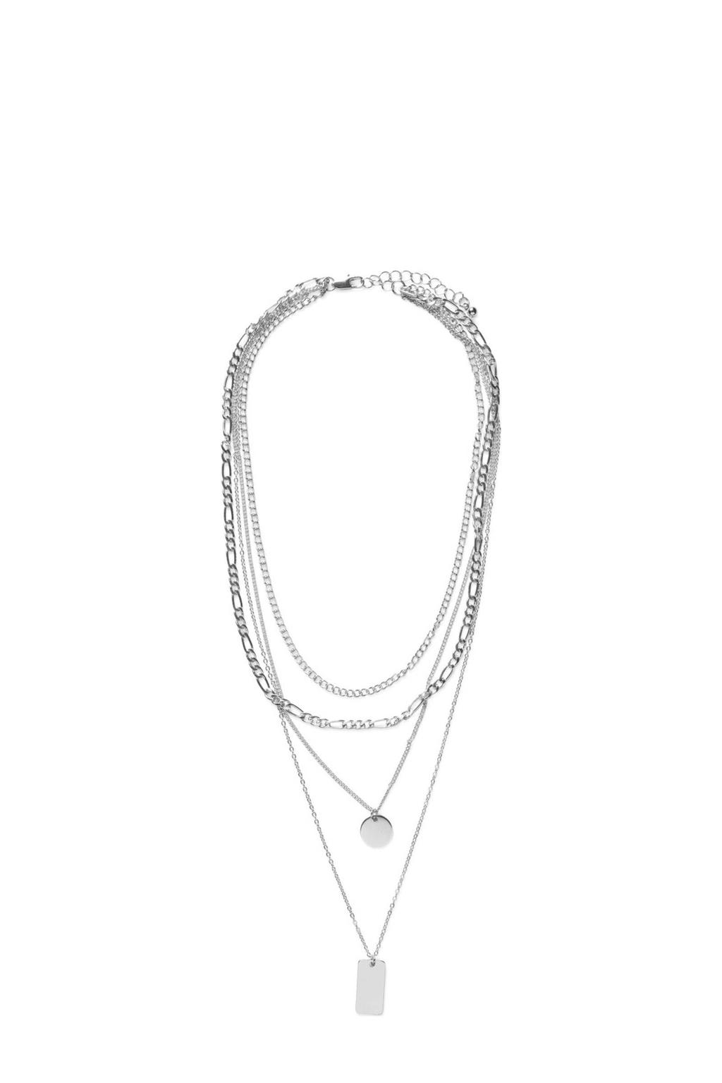 PIECES gelaagde ketting PCOKIA zilverkleurig