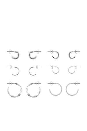 oorbellen PCDIONA - zilverkleurig (set van 6)