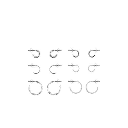 PIECES oorbellen PCDIONA - set van 6 zilverkleurig afbeelding