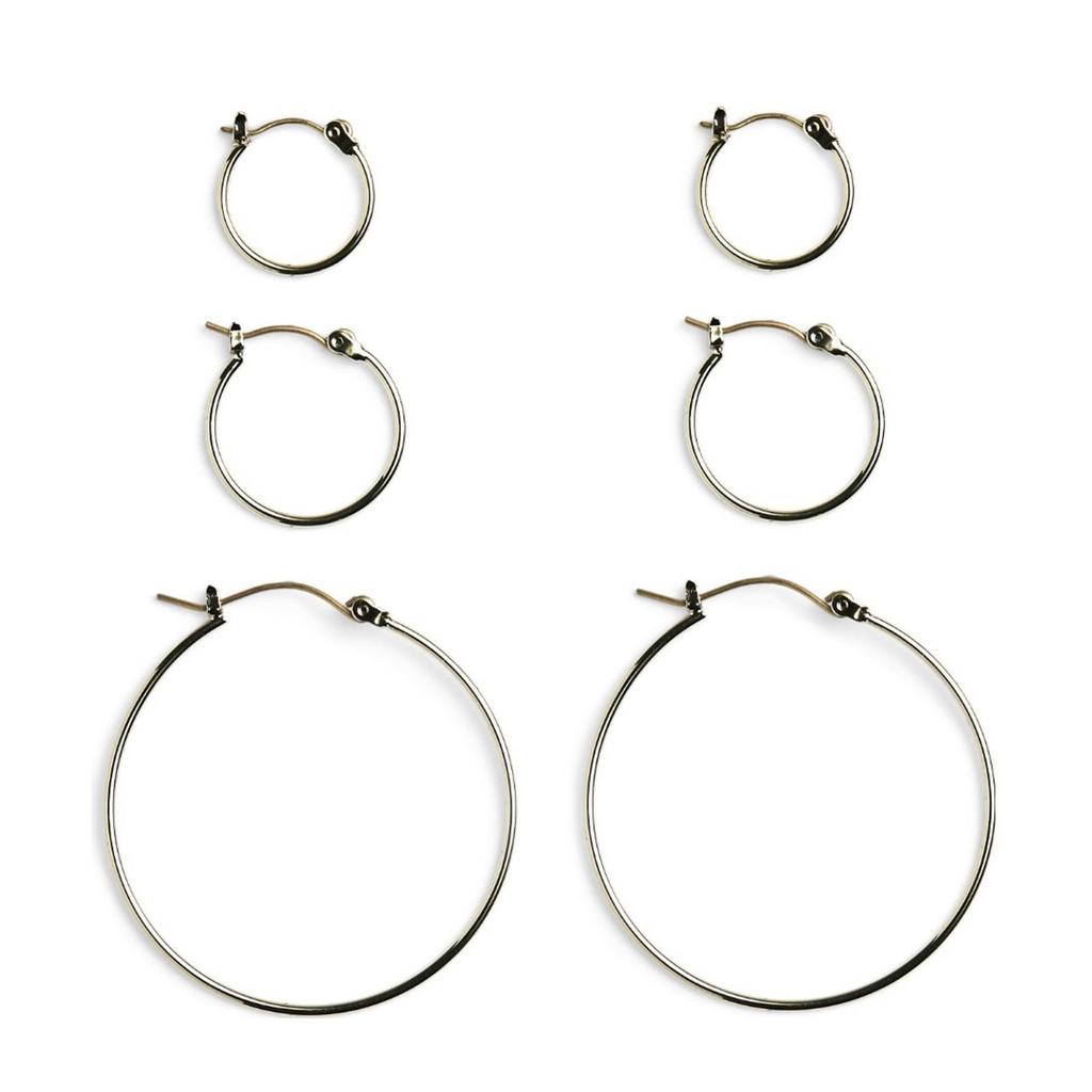 PIECES oorbellen PCBELINDA - goudkleurig (set van 3)