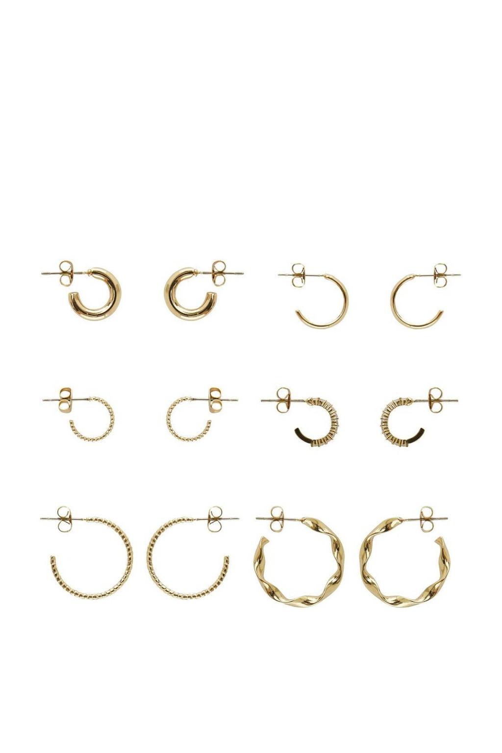 PIECES oorbellen PCDIONA - goudkleurig (set van 6)