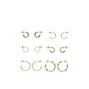oorbellen PCDIONA - goudkleurig (set van 6)