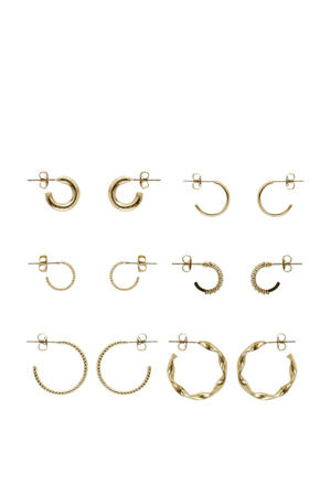oorbellen PCDIONA - goudkleurig (set van 6)