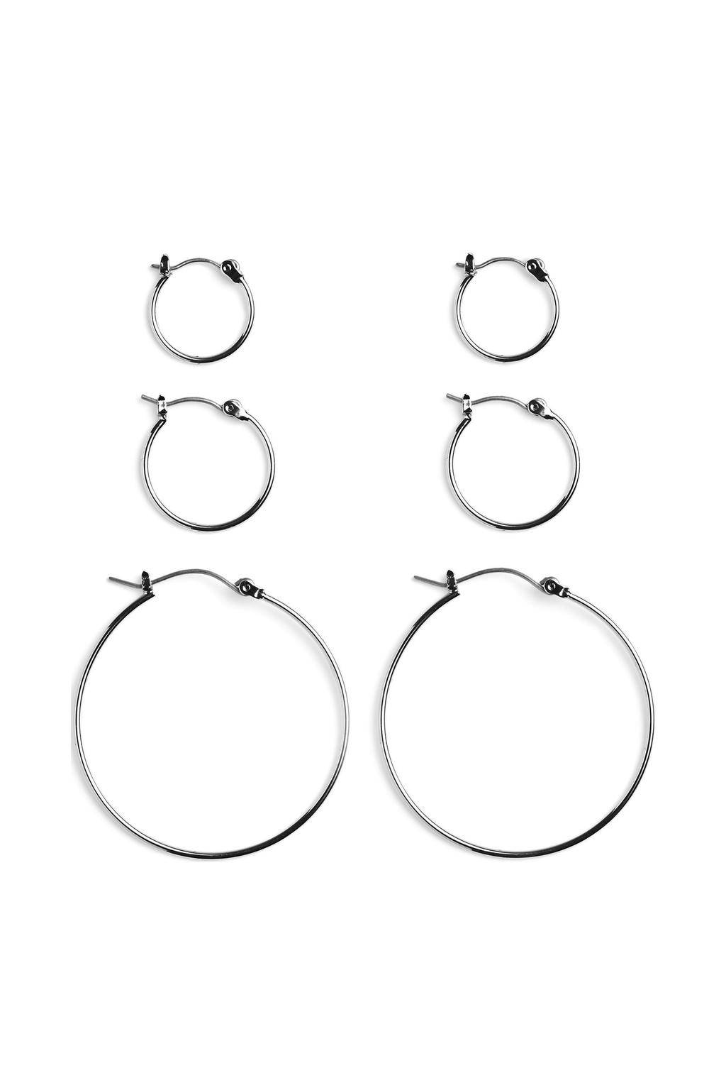 PIECES oorbellen PCBELINDA - zilverkleurig (set van 3)