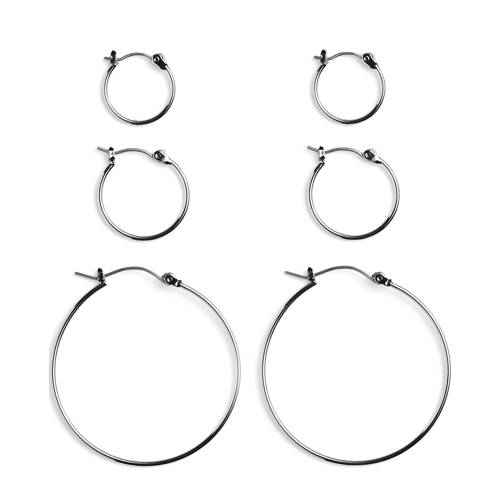 PIECES oorbellen PCBELINDA - set van 3 zilverkleurig afbeelding