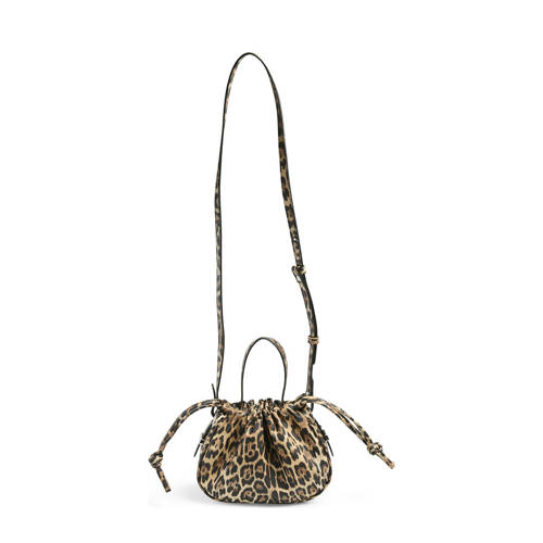 PIECES crossbody tas PCBALLOON met panterprint bruin afbeelding