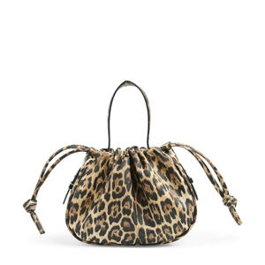 crossbody tas PCBALLOON met panterprint bruin