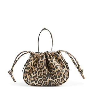crossbody tas PCBALLOON met panterprint bruin